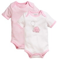 Schnizler | Body 2er Pack | Kurzarm | Elefant | rosa