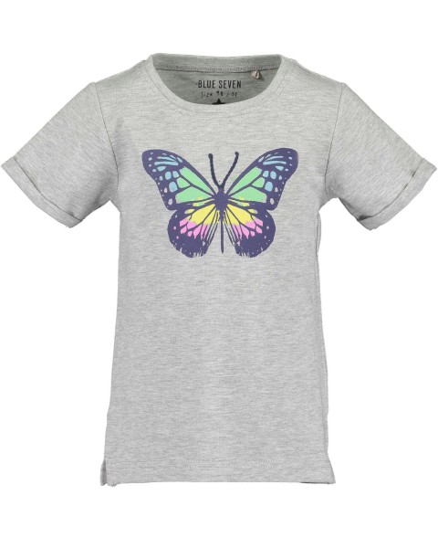 Blue Seven | T-Shirt | Schmetterling | grau