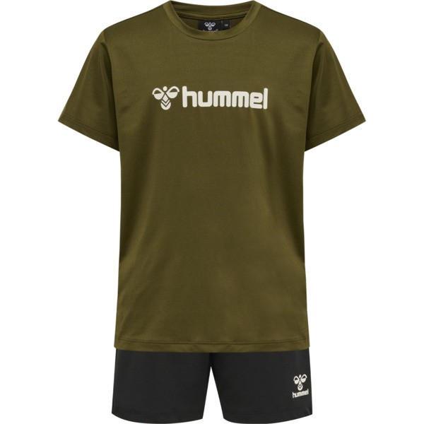 Hummel | Set Shorts + T-Shirt | dark olive