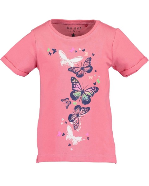 Blue Seven | T-Shirt | Schmetterling | pink